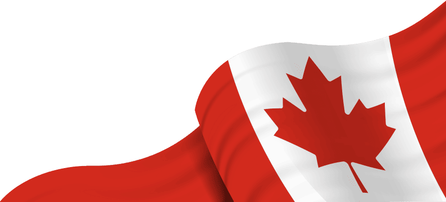 The image shows the Canadian flag, featuring a red maple leaf in the center with red bars on both sides. The context suggests it relates to Canada.